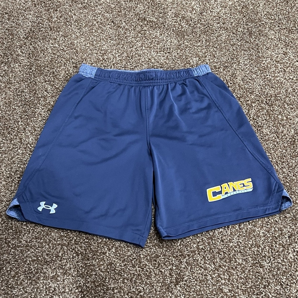 Under Armour Youth Baseball Shorts YL Grey Yellow Black Canes Youth Large